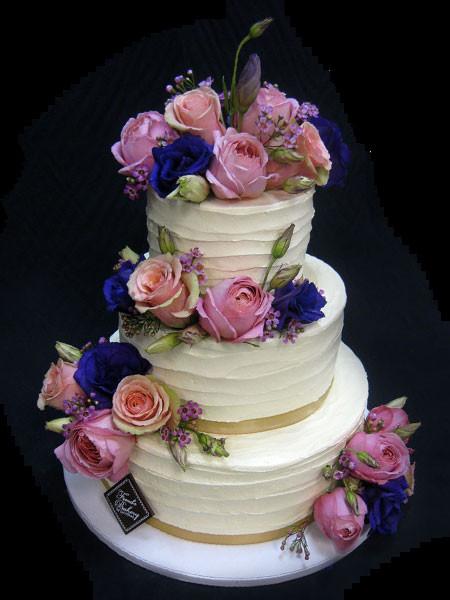 Rustic Floral Wedding Cake Freed's Bakery 