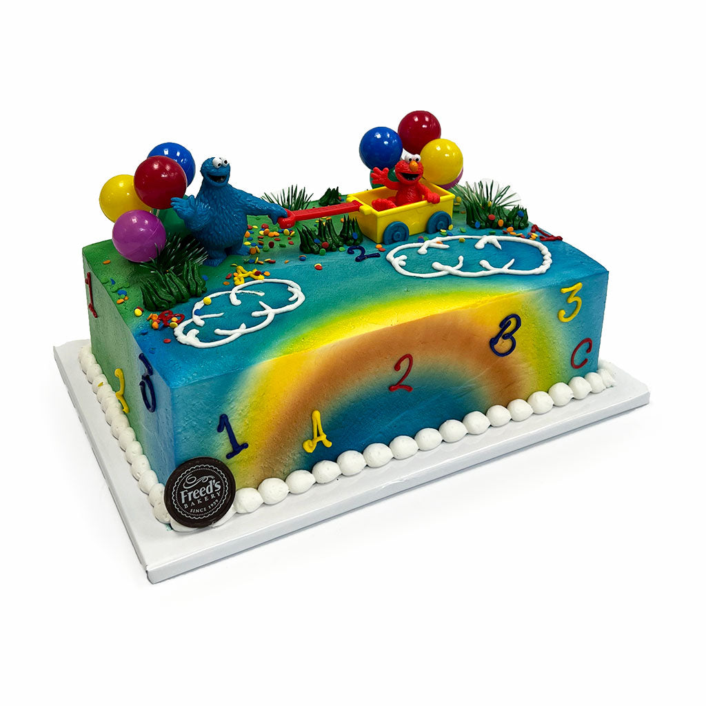 Sesame Cart Birthday Cake Theme Cake Freed's Bakery 