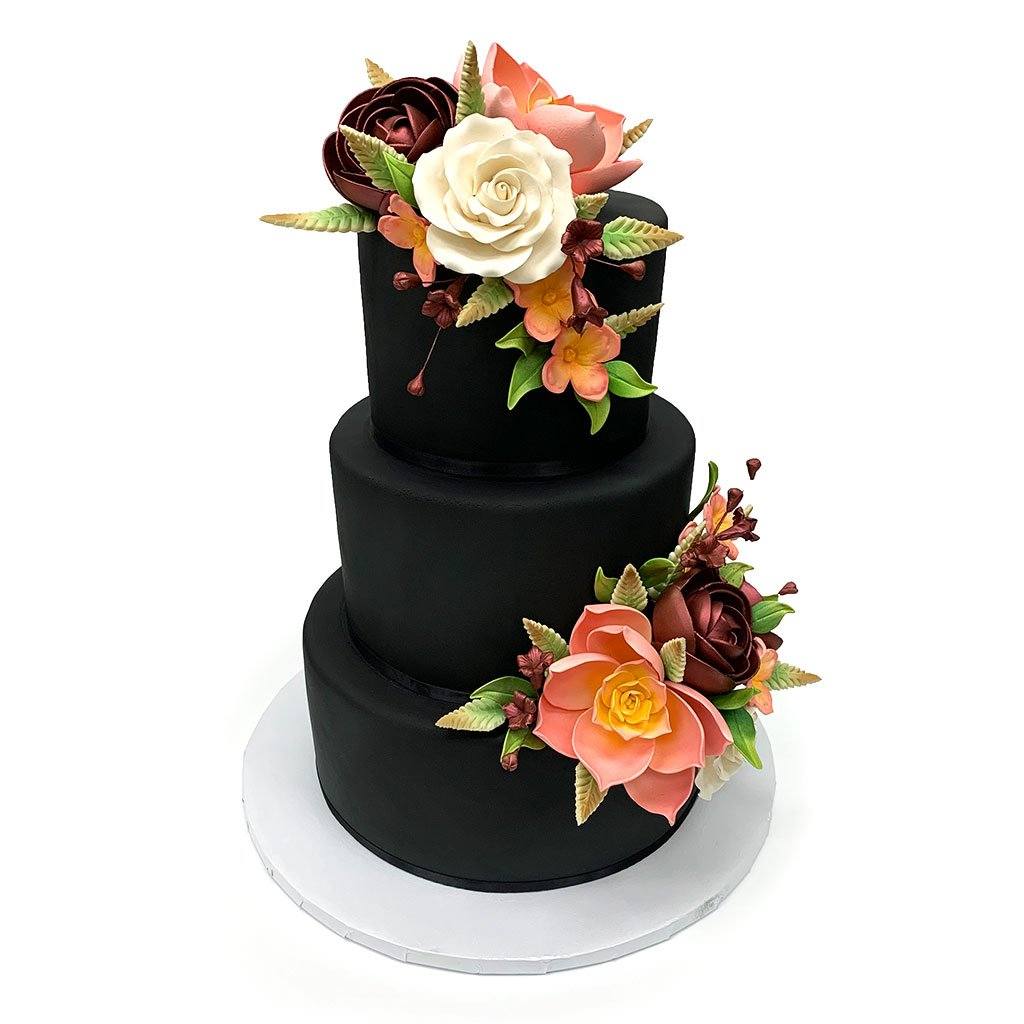 Shadow Floral Wedding Cake Freed's Bakery 