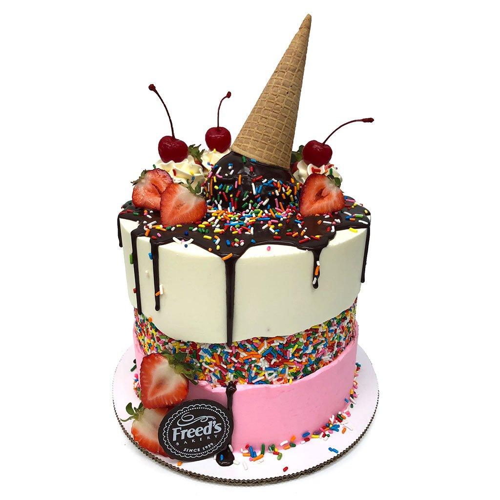 Sprinkle Fault-Line Cake Theme Cake Freed's Bakery 