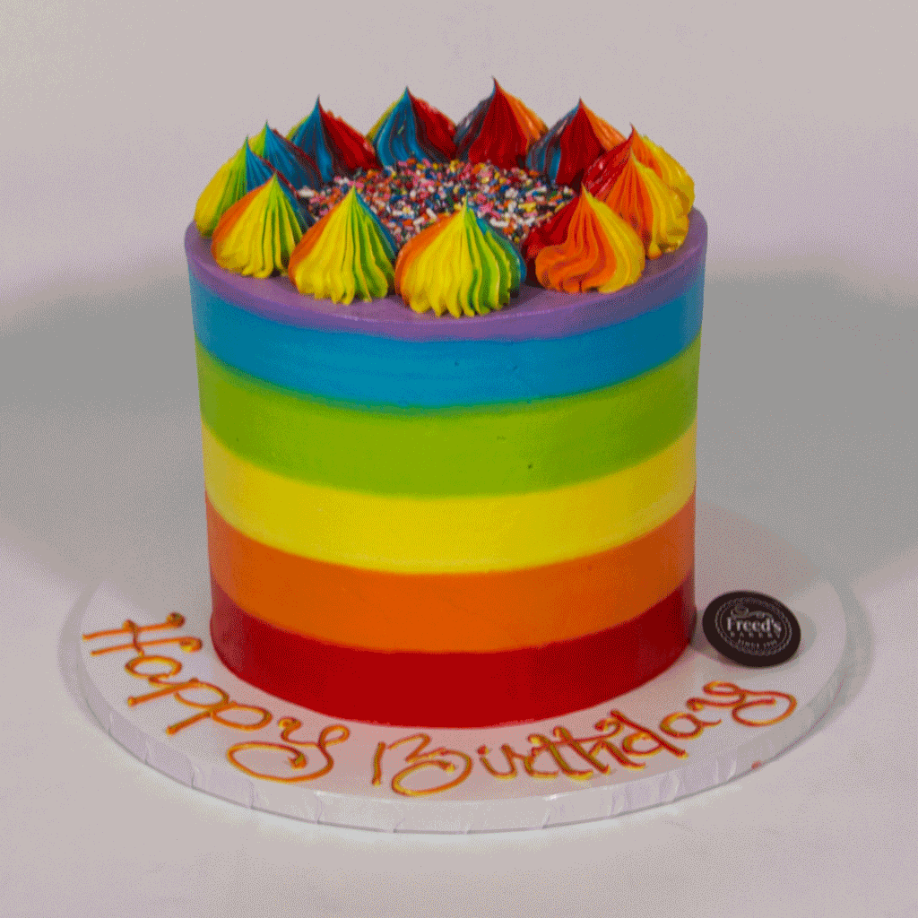 Rainbow theme cake | Themed cakes, Cake design, How to make cake