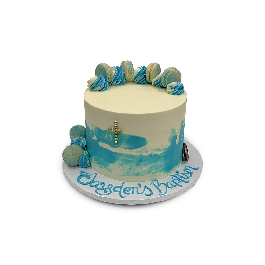 Blue Baptism Theme Cake Freed's Bakery 