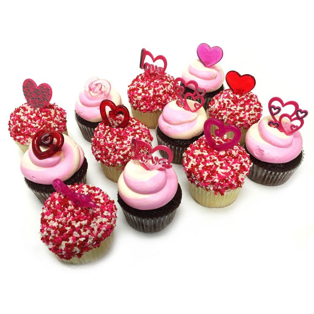 Valentine's Swirls and Sprinkles Cupcakes Valentine's Item Freed's Bakery 