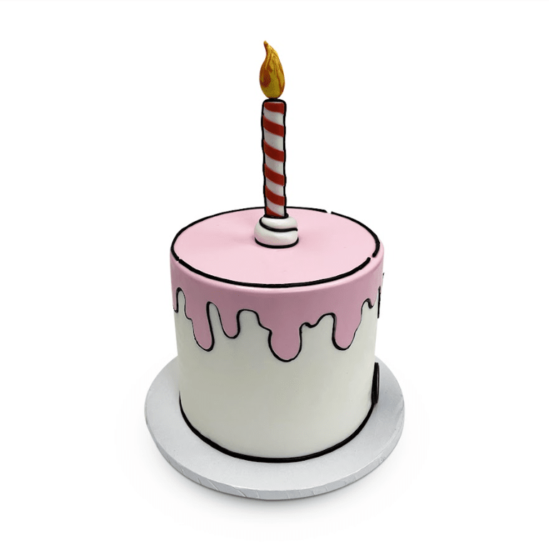 Comic Candle Icing Cake Theme Cake Freed's Bakery 