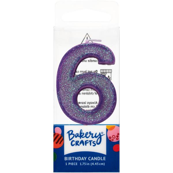 Mini Number Candle Candle Freed's Bakery Number Six Candle Purple 