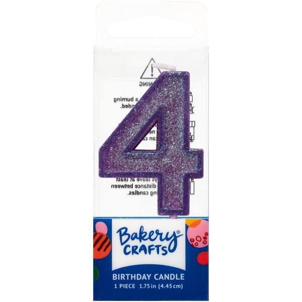 Mini Number Candle Candle Freed's Bakery Number Four Candle Purple 