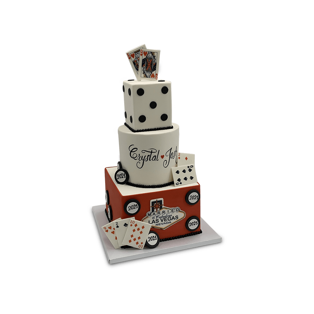 King and Queen of Vegas Wedding Cake Freed's Bakery 