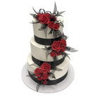 Red Cascade Wedding Cake Freed's Bakery 