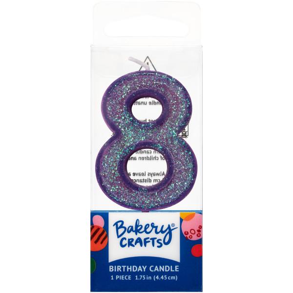 Mini Number Candle Candle Freed's Bakery Number Eight Candle Purple 